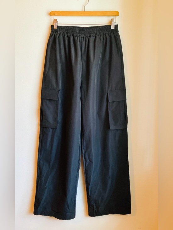 SHEIN Pants - SHEIN Wide-Leg High-Rise Pull-on Cargo Pants Black Lightweight Large